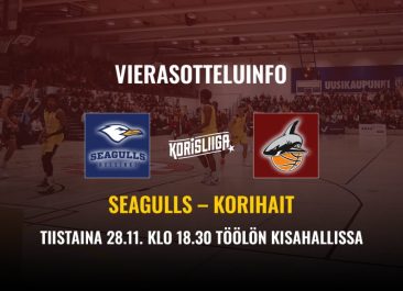 Vierasotteluinfo: Helsinki Seagulls – Korihait 28.11.2023