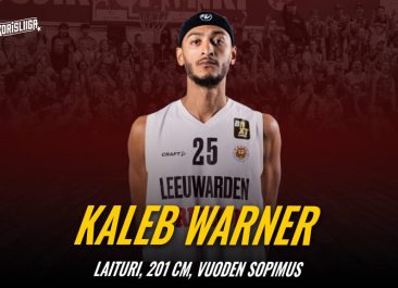 Heittovoimainen Kaleb Warner Korihaiden laituriosastolle